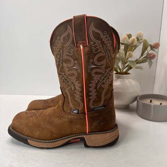 Justin Boots Other - Justin Stampede Rush Waterproof Composite Safety Toe Boots Brown Women 7.5B